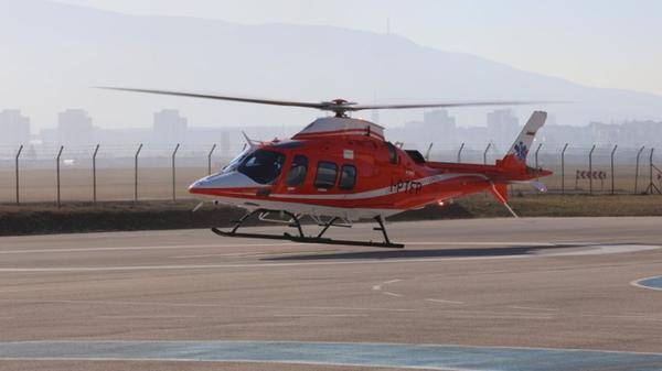 Image of helicopter landing on Bulgarian territory