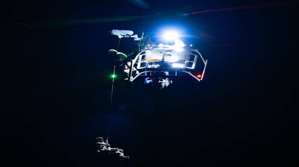 Image of rescue operation at night