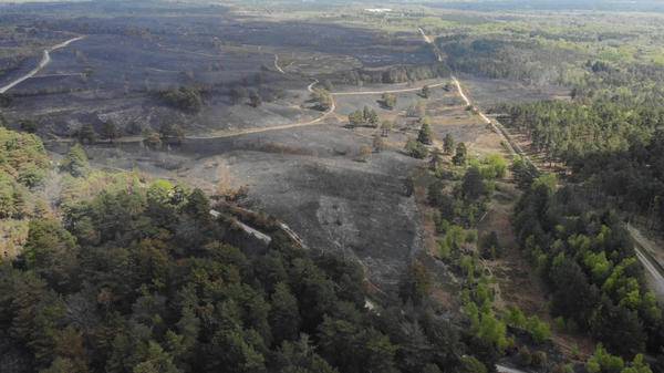 Image of drone footage over countryside