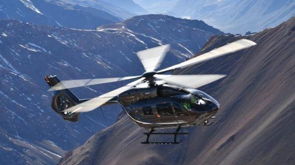 Image of Airbus' H145 aircraft in Georgian mountains
