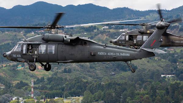Image of Black Hawk helicopter in Colombia