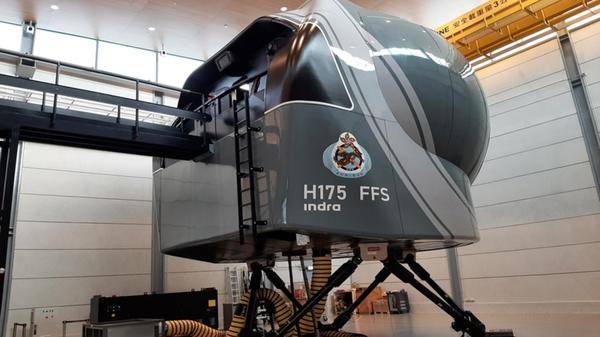 Image of an Indra H175 helicopter simulator