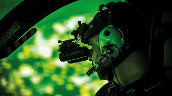 Pilot in night vision