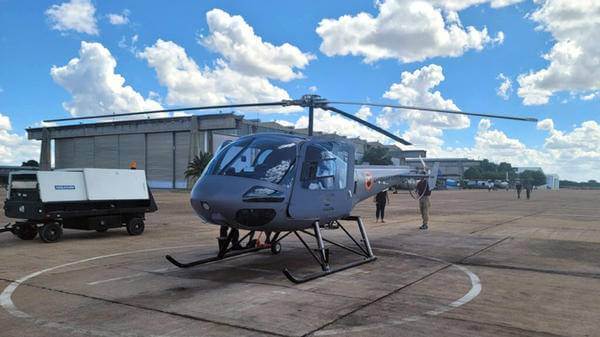 Image of Enstrom 480B turbine helicopter on ground