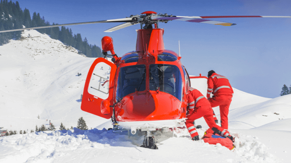 Orange helicopter