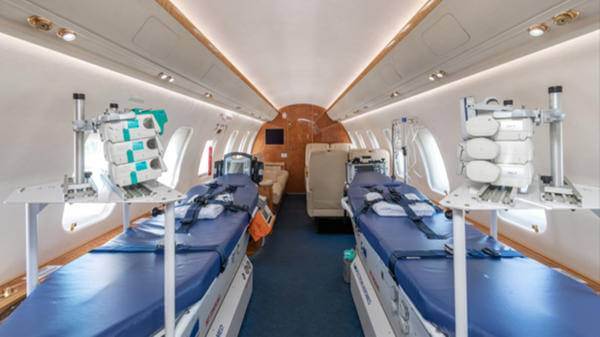 Dual Patient Air Ambulance Configuration in Redstar Aviation's Challenger 605