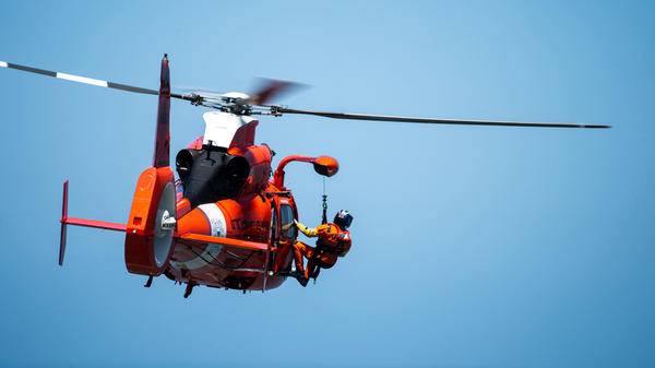 Orange helicopter