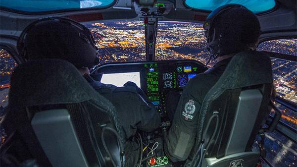 Pilots in cockpit