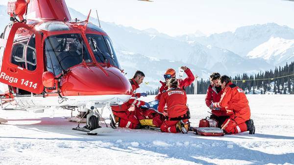 Paramedics in snow