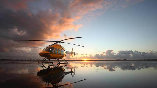 Helicopter by the water