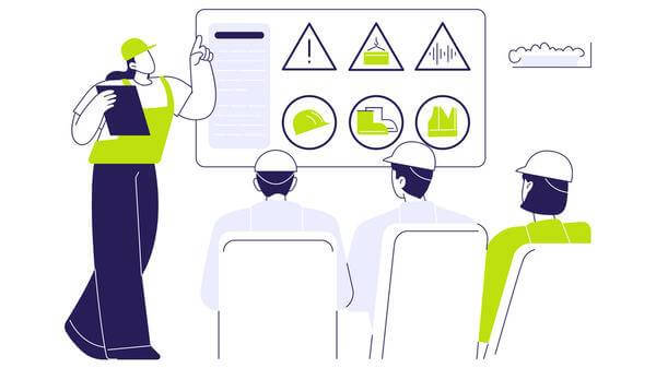 Illustration of construction workers