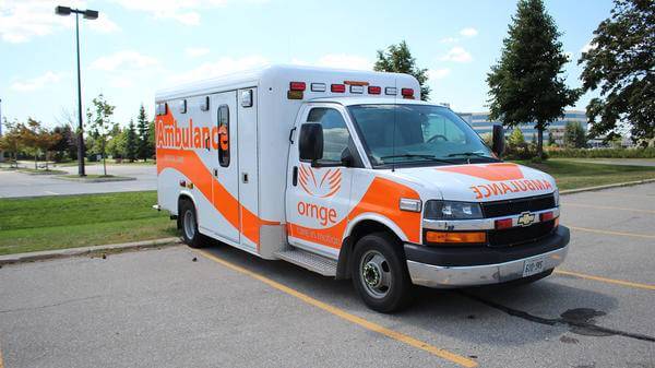 Orange ambulance