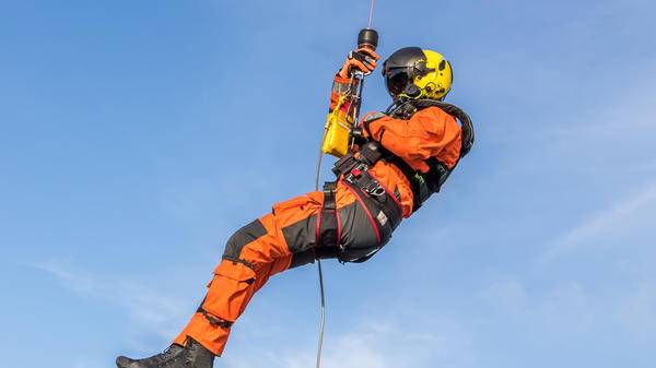 Paramedic on winch