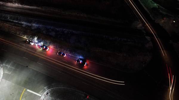 Police drone overhead view 