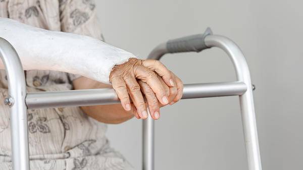 Old lady with broken arm