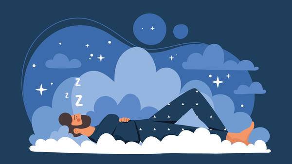 Illustration of man sleeping