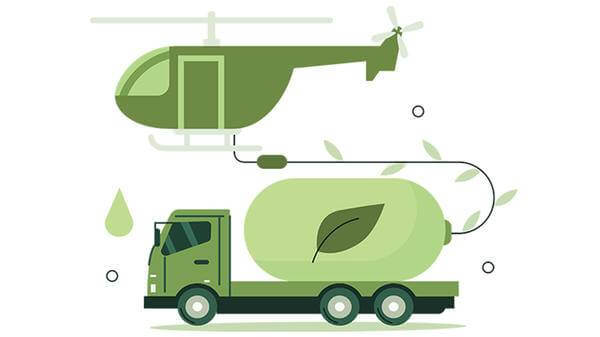 Helicopter being fuelled graphic
