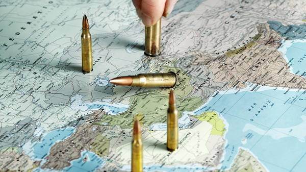 Bullets on a map