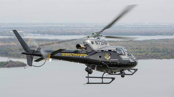 Sheriff helicopter mid-flight
