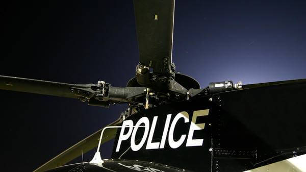 Police helicopter parked