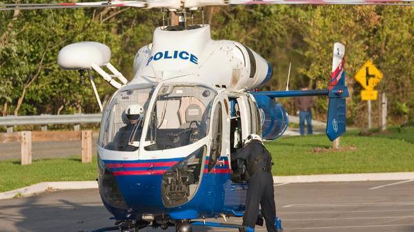 Police helicopter parked