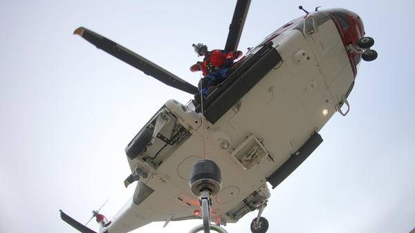 Rescue winch from helicopter