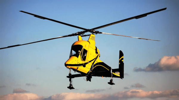 Yellow and black Kaman K-MAX helicopter  