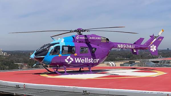 Wellstar helicopter parked