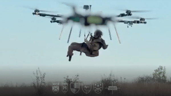 Ukrainian forces evacuate wounded soldier using heavy-lift drone