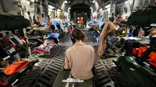 US Air Force medevac flight