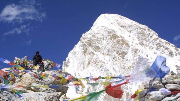 Nepal mountain prayer flags