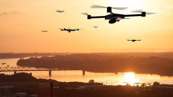 sky full of drone police