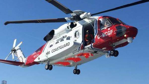 HM Coastguard Inverness helicopter rescues capsized kayakers