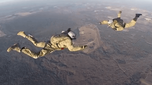 US Air Force pararescue jump captured on headcam