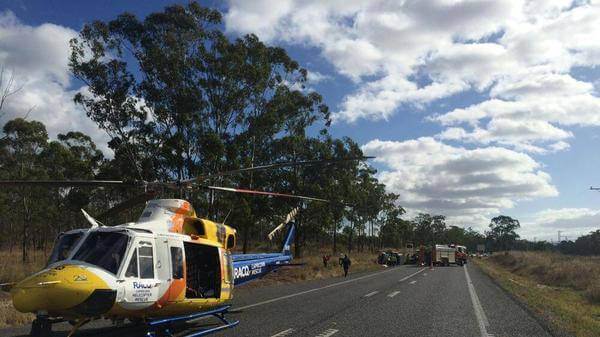 Man airlifted after car rolls 