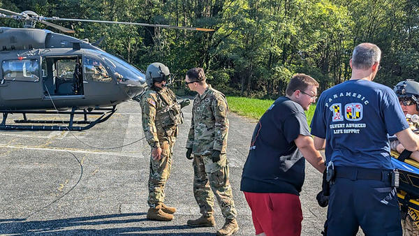 Helicopter pilots talking to each other
