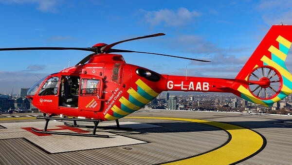 Red London air ambulance