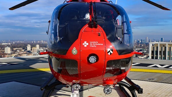 Front view of London air ambulance