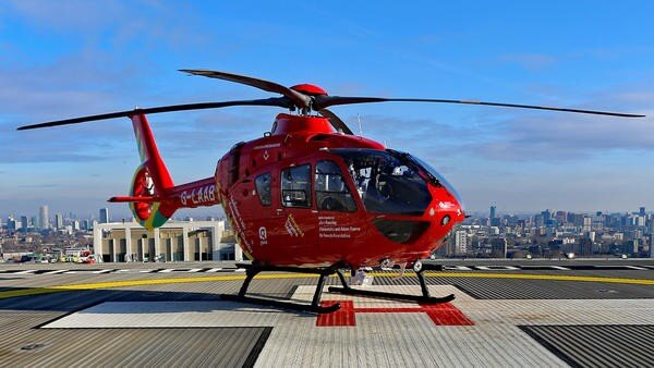 London air ambulance parked