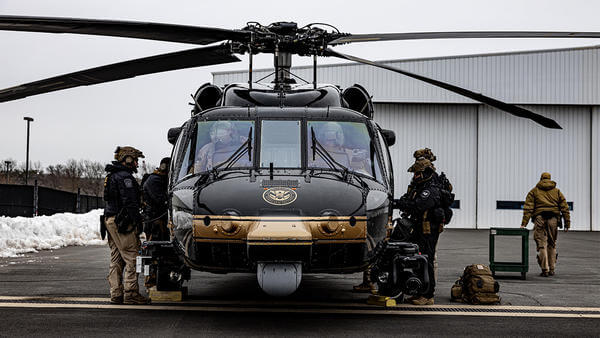 Helicopter parked