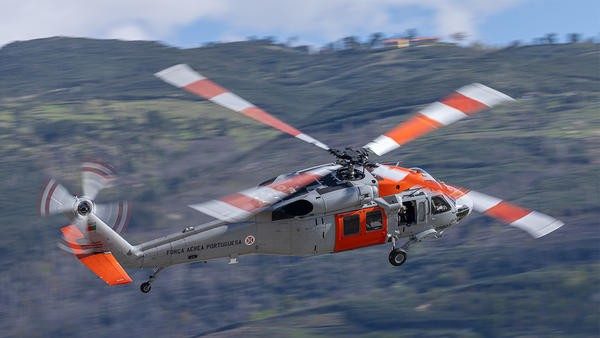 Orange helicopter