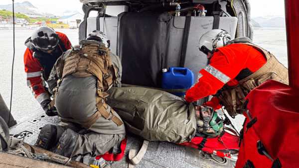 Patient on stretcher 