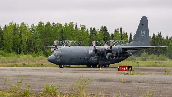 Grey plane about to take off